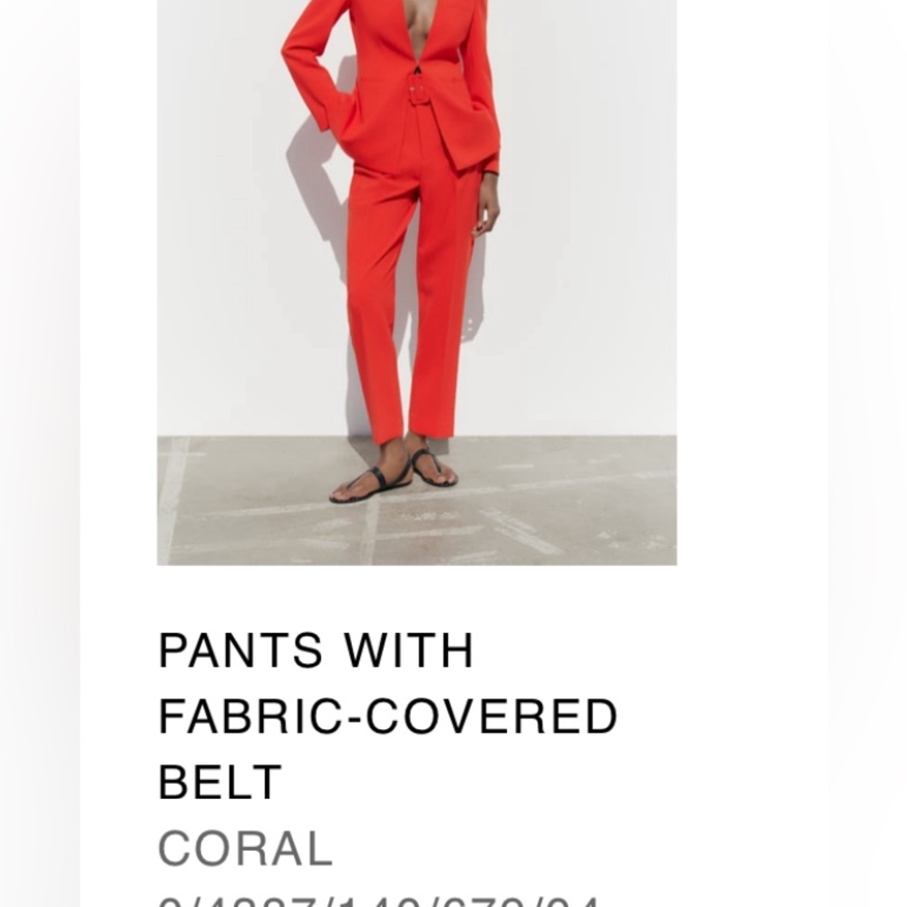 Zara red pants - never worn but no belt!
